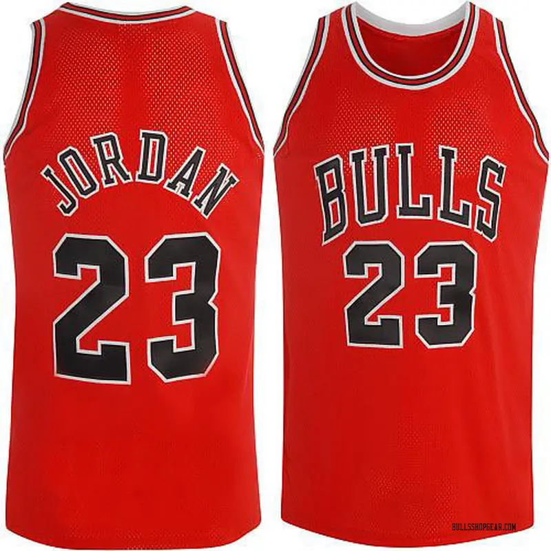 Chicago Bulls Authentic Red Michael Jordan Throwback Jersey Men's