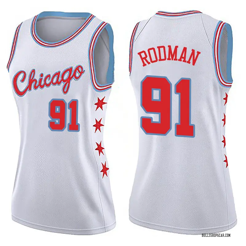 dennis rodman white bulls jersey