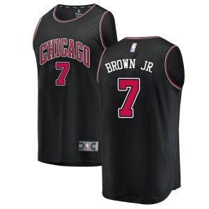 Chicago Bulls Swingman Black Troy Brown Jr. Fast Break Jersey - Statement Edition - Men's