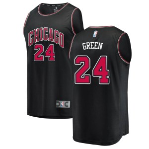 Chicago Bulls Swingman Green Javonte Green Black Fast Break Jersey - Statement Edition - Men's
