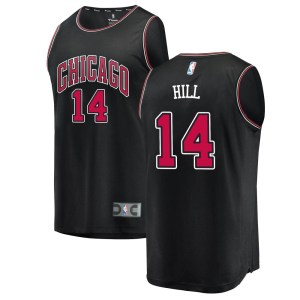 Chicago Bulls Fast Break Black Malcolm Hill Jersey - Statement Edition - Youth