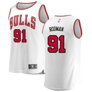 Chicago Bulls White Dennis Rodman Fast Break Jersey - Association Edition - Youth