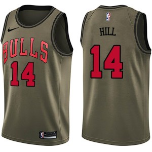Chicago Bulls Swingman Green Malcolm Hill Salute to Service Jersey - Youth