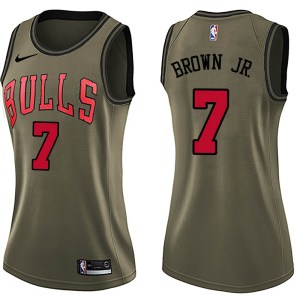 Chicago Bulls Swingman Green Troy Brown Jr. Salute to Service Jersey - Women's
