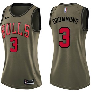 Chicago Bulls Swingman Green Andre Drummond Salute to Service Jersey - Women's