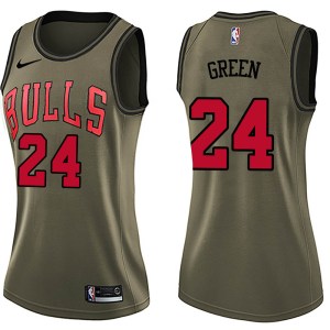 Chicago Bulls Swingman Green Javonte Green Salute to Service Jersey - Women's