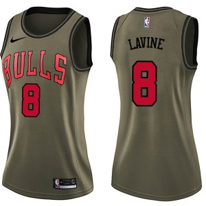 Chicago Bulls Swingman Green Zach LaVine Salute to Service Jersey - Women's