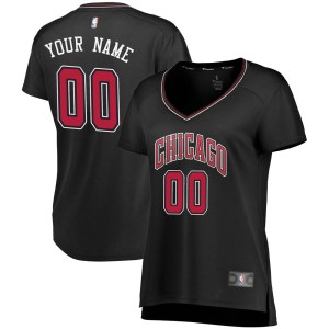 Chicago Bulls Black Custom Fast Break Jersey - Statement Edition - Women's