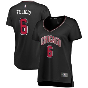 Chicago Bulls Black Cristiano Felicio Fast Break Jersey - Statement Edition - Women's