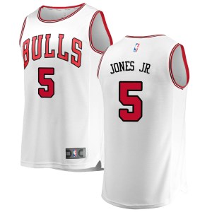 Chicago Bulls White Derrick Jones Jr. Fast Break Jersey - Association Edition - Men's
