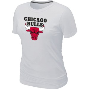 Chicago Bulls White Big & Tall Primary Logo T-Shirt - - Women's