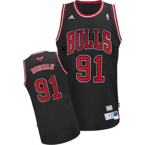 Chicago Bulls Swingman Black Dennis Rodman Throwback Jersey - Men's