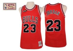 Chicago Bulls Authentic Red Michael Jordan Final Patch Throwback Jersey - Men's