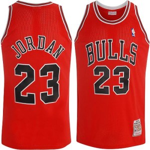 Chicago Bulls Authentic Red Michael Jordan Throwback Jersey - Men's