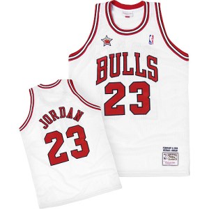 Chicago Bulls Authentic White Michael Jordan 1998 Throwback Jersey - Men's
