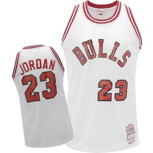 Chicago Bulls Authentic White Michael Jordan Throwback Jersey - Men's