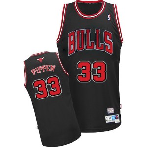 Chicago Bulls Authentic Black Scottie Pippen Throwback Jersey - Men's