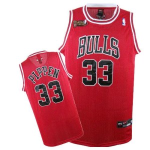 Chicago Bulls Authentic Red Scottie Pippen Champions Patch Jersey - Men's