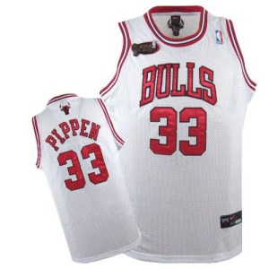 Chicago Bulls Authentic White Scottie Pippen Champions Patch Jersey - Men's