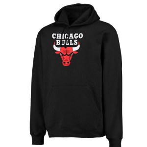 Chicago Bulls Black Logo Pullover Hoodie Sweatshirt - - Men's