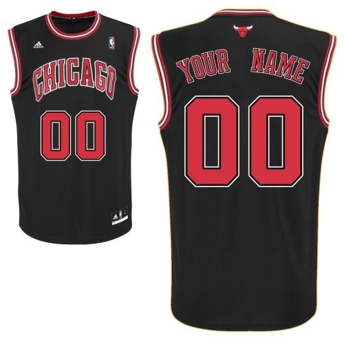 Adidas Chicago Bulls Swingman Black Custom ized Alternate Jersey Youth